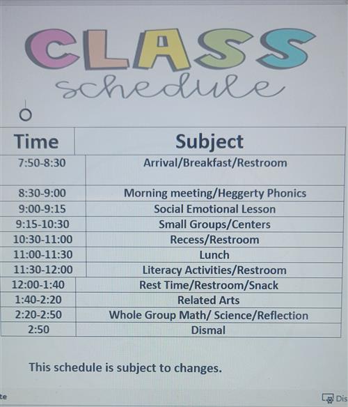 Class Schedule 