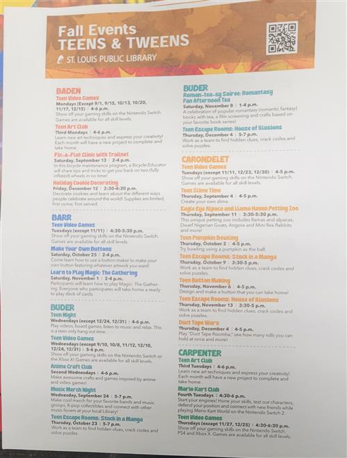 Fall Events for Teens