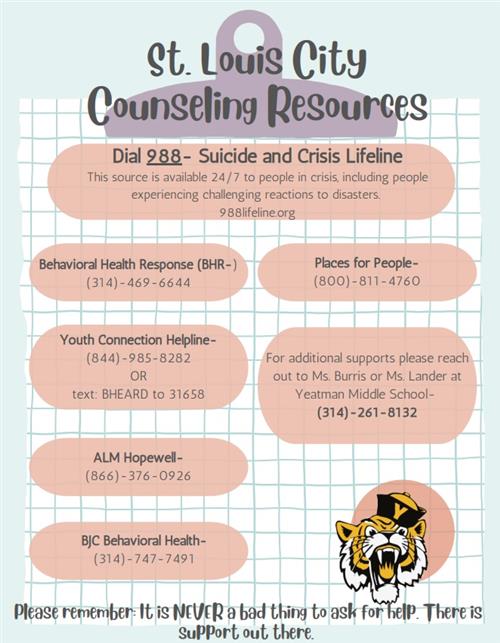 Yeatman Counseling Resources