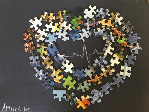 Puzzle blue heart 